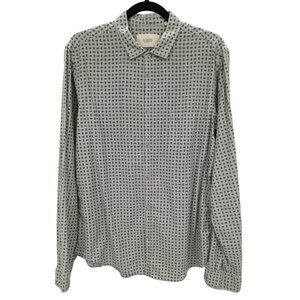 M. Grifoni Italian Cotton Button Up Shirt Paisley Microprint Casual Work Size 43